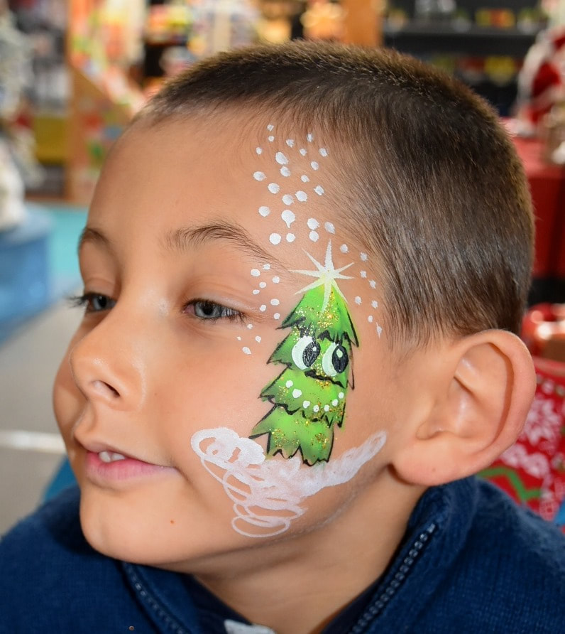 animation maquillage enfant 00 orig • Photos maquillage enfant • Animations maquillage enfant Maquillage de Noël - sapin de noel - animations maquillage enfant